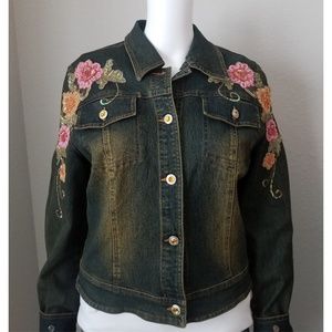 Embellished grunge denim jacket